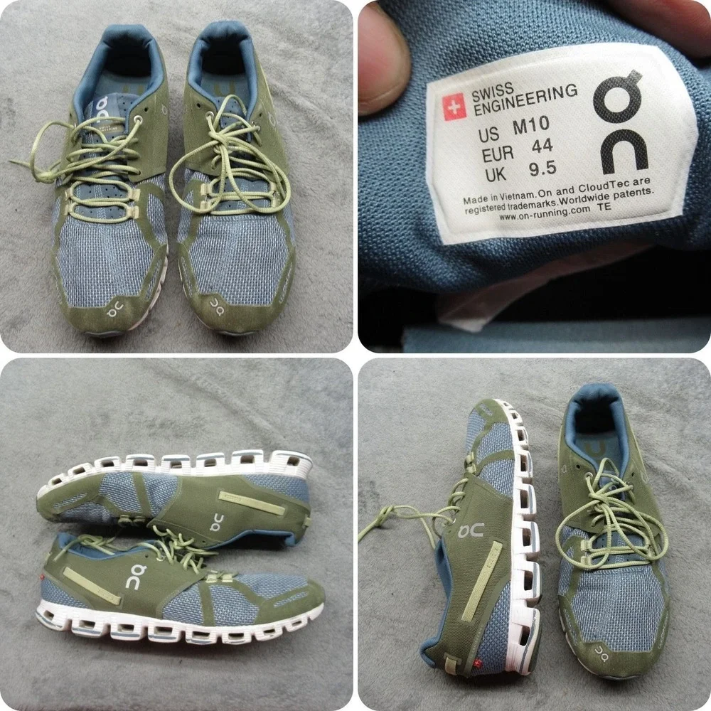 On Running Shoes Mens 10M Green CloudTec Run Jog Gym Lightweight Athletic Active